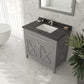 Wimbledon 36" Grey Bathroom Vanity with Black Wood Marble Countertop