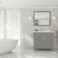 Wimbledon 36" Grey Bathroom Vanity with Matte White VIVA Stone Solid Surface Countertop