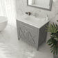 Wimbledon 36" Grey Bathroom Vanity with Matte White VIVA Stone Solid Surface Countertop