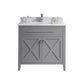 Wimbledon 36" Grey Bathroom Vanity with White Carrara Marble Countertop