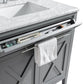 Wimbledon 36" Grey Bathroom Vanity with White Carrara Marble Countertop