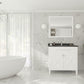 Wimbledon 36" White Bathroom Vanity with Black Wood Marble Countertop