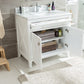 Wimbledon 36" White Bathroom Vanity with Black Wood Marble Countertop