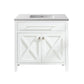 Wimbledon 36" White Bathroom Vanity with Matte White VIVA Stone Solid Surface Countertop