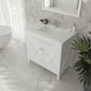 Wimbledon 36" White Bathroom Vanity with Matte White VIVA Stone Solid Surface Countertop