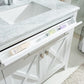 Wimbledon 36" White Bathroom Vanity with Matte White VIVA Stone Solid Surface Countertop