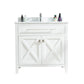 Wimbledon 36" White Bathroom Vanity with White Carrara Marble Countertop