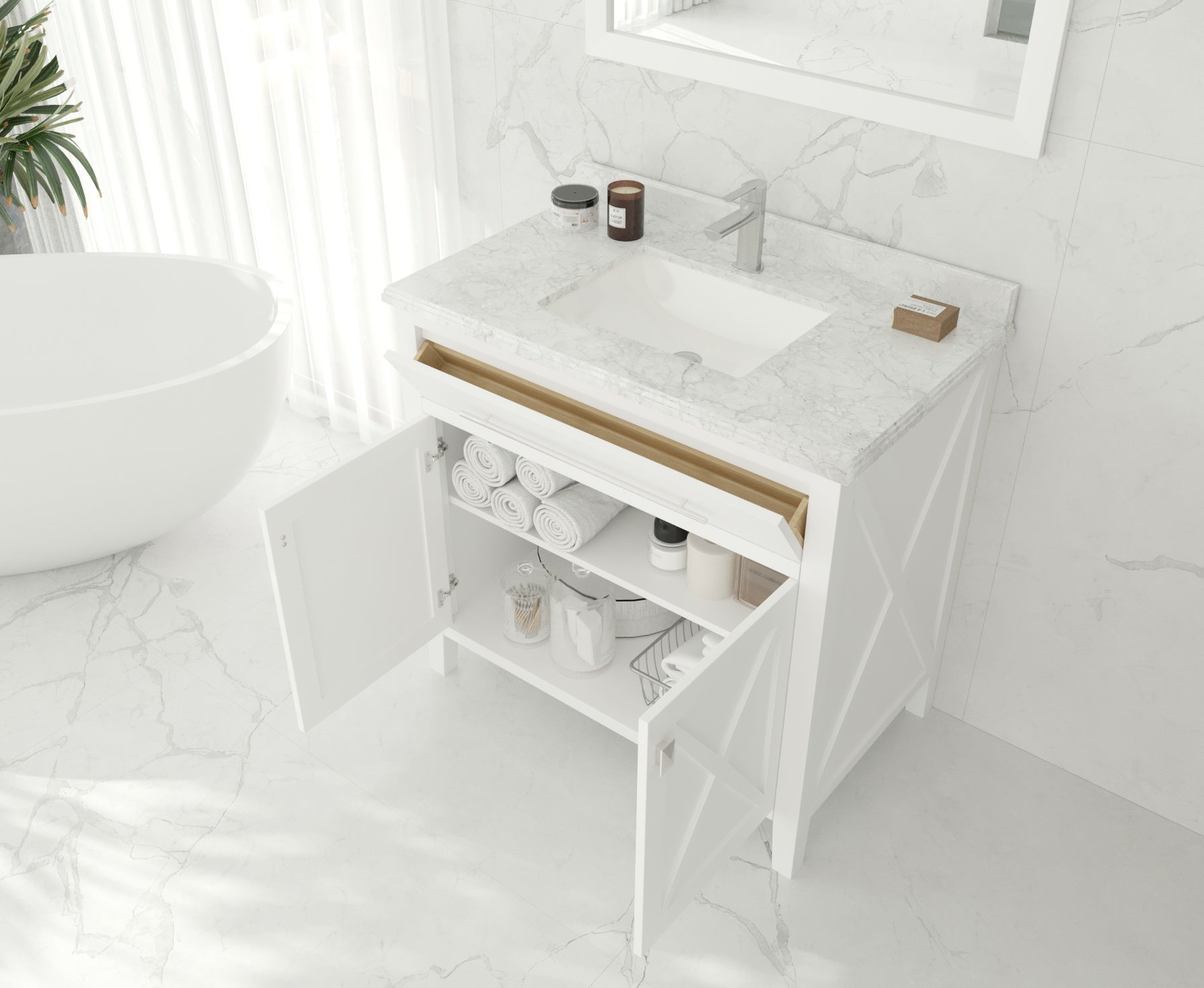 Wimbledon 36" White Bathroom Vanity Cabinet