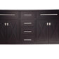 Wimbledon 60" Brown Double Sink Bathroom Vanity Cabinet