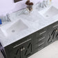 Wimbledon 60" Espresso Double Sink Bathroom Vanity with White Carrara Marble Countertop