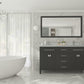 Wimbledon 60" Espresso Double Sink Bathroom Vanity with White Stripes Marble Countertop