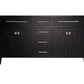 Wimbledon 60" Espresso Double Sink Bathroom Vanity Cabinet