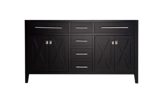 Wimbledon 60" Espresso Double Sink Bathroom Vanity Cabinet