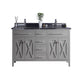 Wimbledon 60" Grey Double Sink Bathroom Vanity with Black Wood Marble Countertop