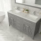 Wimbledon 60" Grey Double Sink Bathroom Vanity with White Carrara Marble Countertop