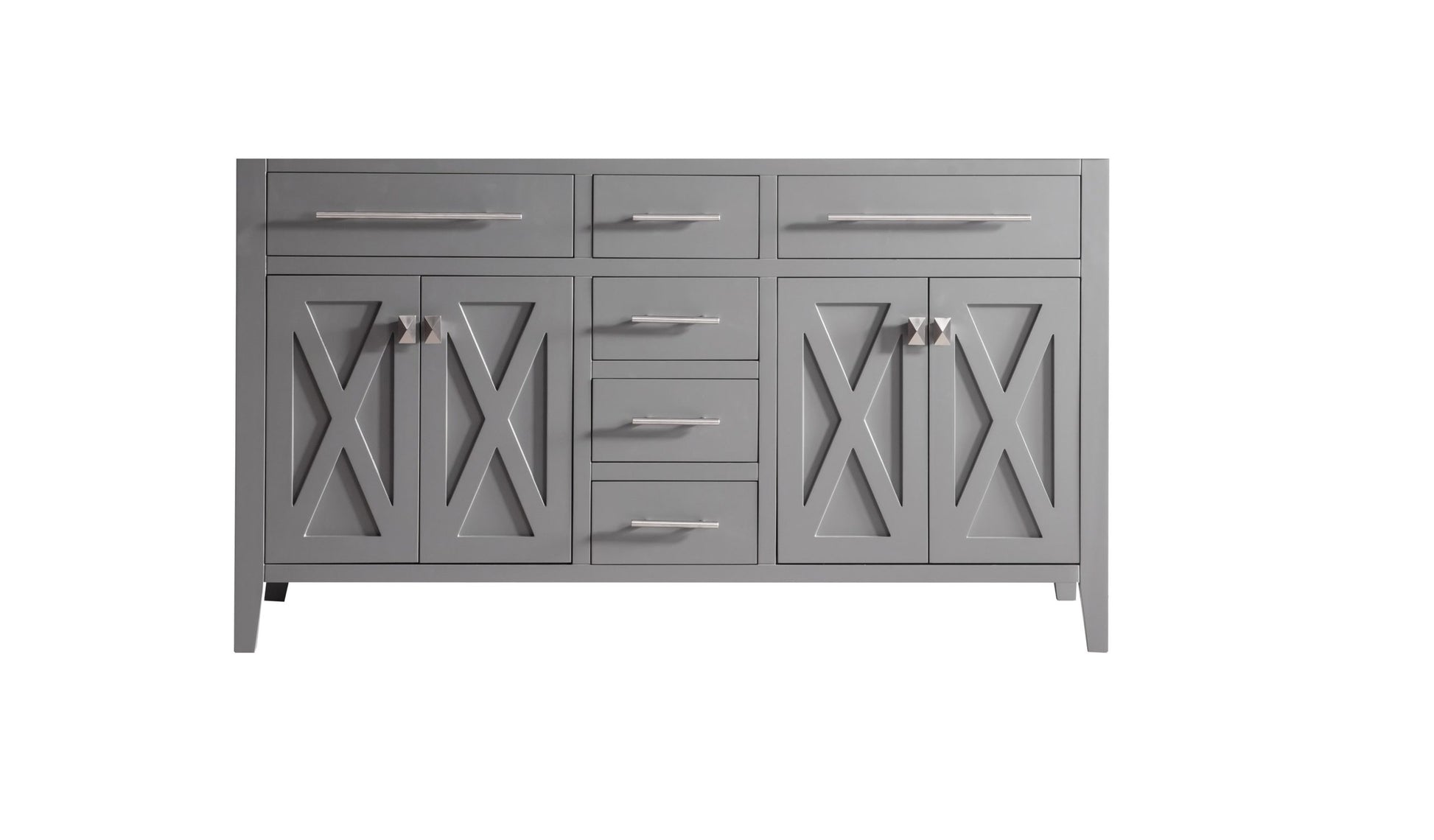 Wimbledon 60" Grey Double Sink Bathroom Vanity Cabinet