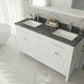 Wimbledon 60" White Double Sink Bathroom Vanity with Black Wood Marble Countertop