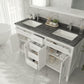 Wimbledon 60" White Double Sink Bathroom Vanity with Black Wood Marble Countertop