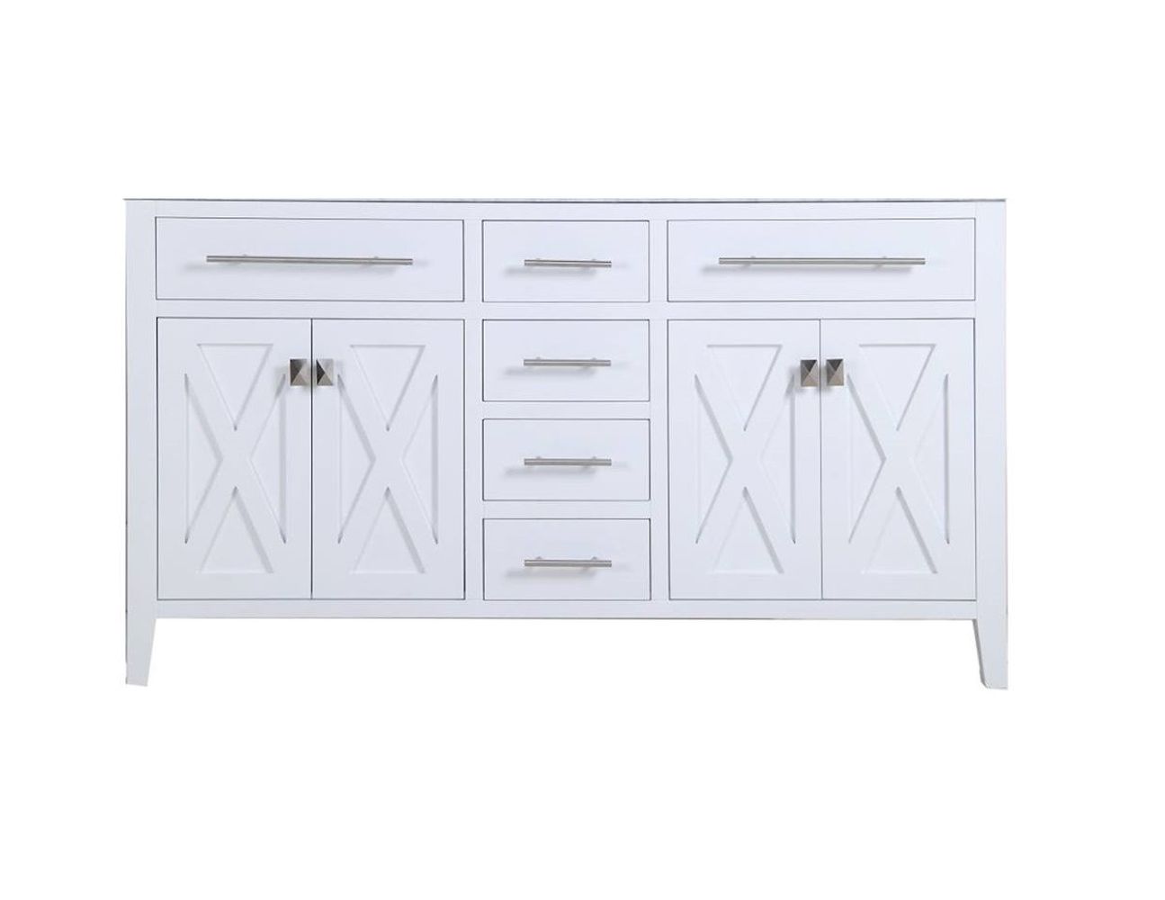 Wimbledon 60" White Double Sink Bathroom Vanity Cabinet