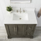 36 Inch Single Sink Bathroom Vanity in Gray with Marble Countertop & Backsplash - Vanity Art VA5036-SG