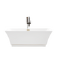 67 Inch Freestanding White Acrylic Bathtub with Overflow And Pop-Up Drain - Vanity Art VA6817-L-TG