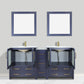 72 Inch Double Sink Bathroom Vanity in Blue with Ceramic Countertop - Vanity Art VA3030-72B