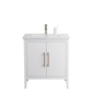 30 Inch Single Sink Bathroom Vanity in White with Ceramic Top - Vanity Art VA9030-W