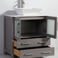 54 Inch Single Sink Bathroom Vanity in Gray with Marble Countertop - Vanity Art VA3130-54G