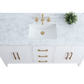 60 Inch Single Sink Bathroom Vanity in White with Marble Countertop - Vanity Art VA9060-SW