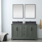 54 Inch Double Sink Bathroom Vanity in Vintage Green with Marble Countertop & Backsplash - Vanity Art VA5054-VG