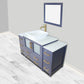 60 Inch Single Sink Bathroom Vanity in Blue with Marble Countertop - Vanity Art VA3136-60B