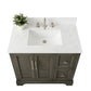 36 Inch Single Sink Bathroom Vanity in Gray with Marble Countertop & Backsplash - Vanity Art VA5036-SG