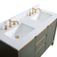 54 Inch Double Sink Bathroom Vanity in Vintage Green with Marble Countertop - Vanity Art VA8054-DVG