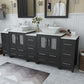 84 Inch Double Sink Bathroom Vanity in Espresso with Marble Countertop - Vanity Art VA3124-84E