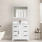 36 Inch Single Sink Bathroom Vanity in White with White Marble Countertop - Vanity Art VA1036W