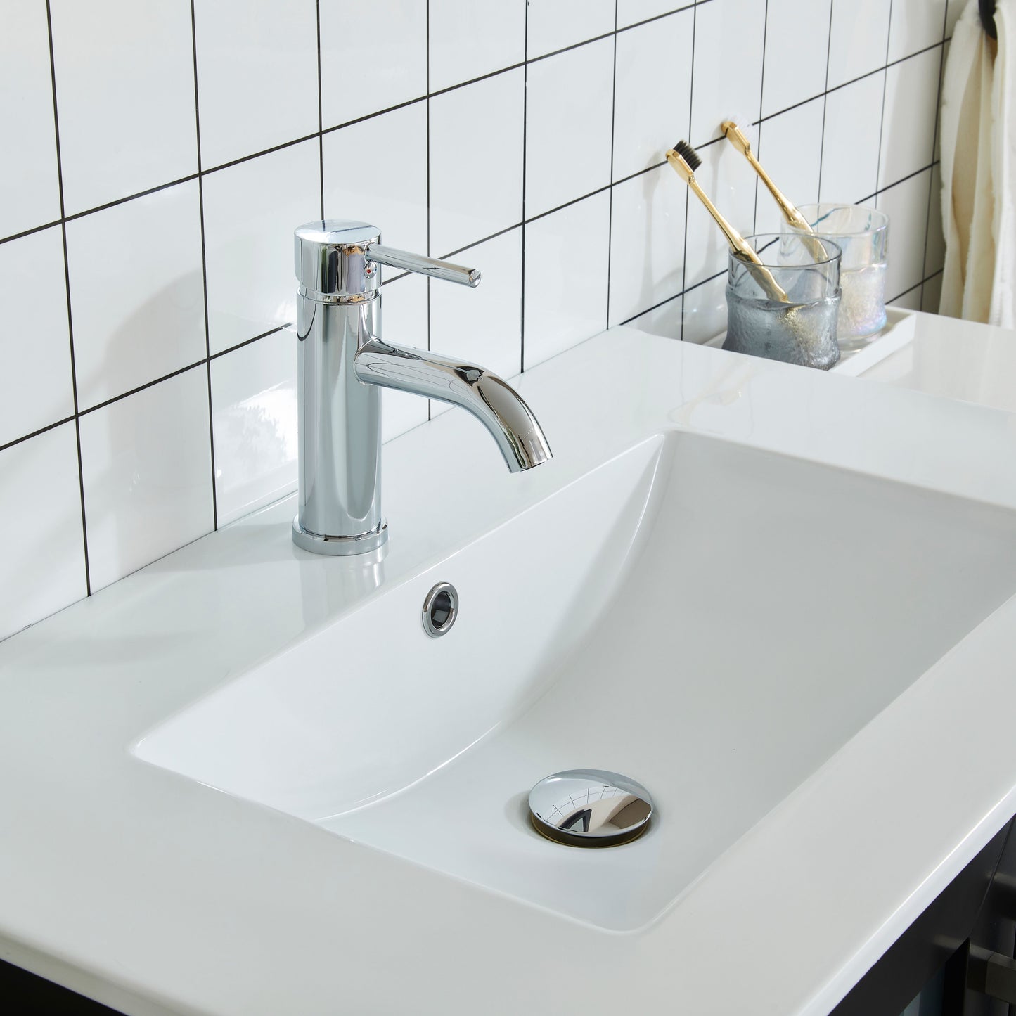 84 Inch Double Sink Bathroom Vanity in Espresso with Ceramic Countertop - Vanity Art VA3030-84E