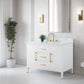 48 Inch Single Sink Bathroom Vanity in White with Marble Countertop - Vanity Art VA9048-W