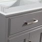 72 Inch Single Sink Bathroom Vanity in Gray with White Marble Countertop - Vanity Art VA1072DG