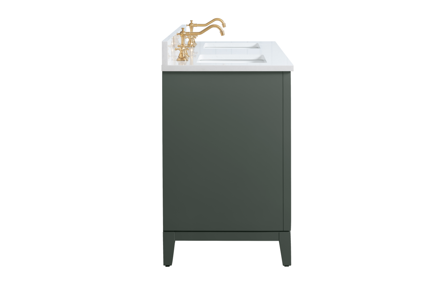 60 Inch Double Sink Bathroom Vanity in Vintage Green with Marble Countertop - Vanity Art VA8060-DVG