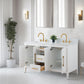 60 Inch Double Sink Bathroom Vanity in White with Marble Countertop - Vanity Art VA9060-DW