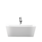 59 Inch Freestanding White Acrylic Bathtub with Overflow And Pop-Up Drain - Vanity Art VA6814-S-BN