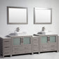 108 Inch Double Sink Bathroom Vanity in Gray with Marble Countertop - Vanity Art VA3136-108G