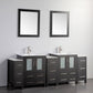 84 Inch Double Sink Bathroom Vanity in Espresso with Ceramic Countertop - Vanity Art VA3024-84E