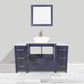 54 Inch Single Sink Bathroom Vanity in Blue with Marble Countertop - Vanity Art VA3130-54B