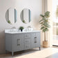 60 Inch Double Sink Bathroom Vanity in Cashmere Gray with Marble Countertop - Vanity Art VA9060-DG