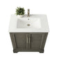 30 Inch Single Sink Bathroom Vanity in Gray with Ceramic Sink and Countertop - Vanity Art VA5030-SG