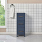 12 Inch Bathroom Vanity Cabinet in Blue with Marble Countertop - Vanity Art VA3012B