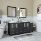 72 Inch Double Sink Bathroom Vanity in Espresso with Marble Countertop - Vanity Art VA3124-72E