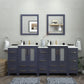 84 Inch Double Sink Bathroom Vanity in Blue with Ceramic Countertop - Vanity Art VA3024-84B