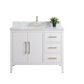 42 Inch Single Sink Bathroom Vanity in White with Marble Countertop - Vanity Art VA9042-W